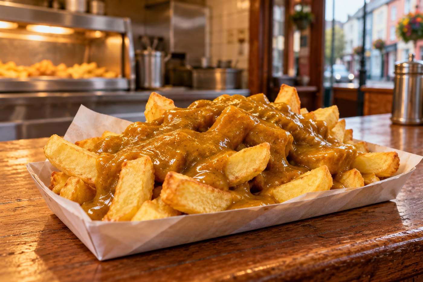 Chips with curry sauce